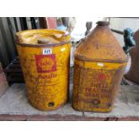 2 large Shell oil cans