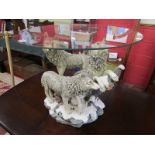 Wolf themed coffee table - H: 57cm