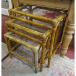 Nest of 3 glass top tables