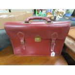 Mid century brown leather brief case