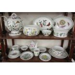 2 shelves of Portmeirion Botanic Garden to include soup tureen with ladle (21 pieces)