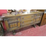 Oak sideboard - H: 83cm W: 162cm D: 46cm