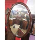 Mahogany framed mirror with bevelled glass