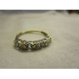 Gold aquamarine & diamond set ring