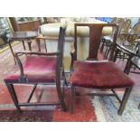 2 saddle seated Georgian armchairs