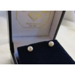 Pair of 9ct gold pearl stud earrings