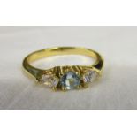 18ct gold plate topaz set ring with certificate regarding the topaz