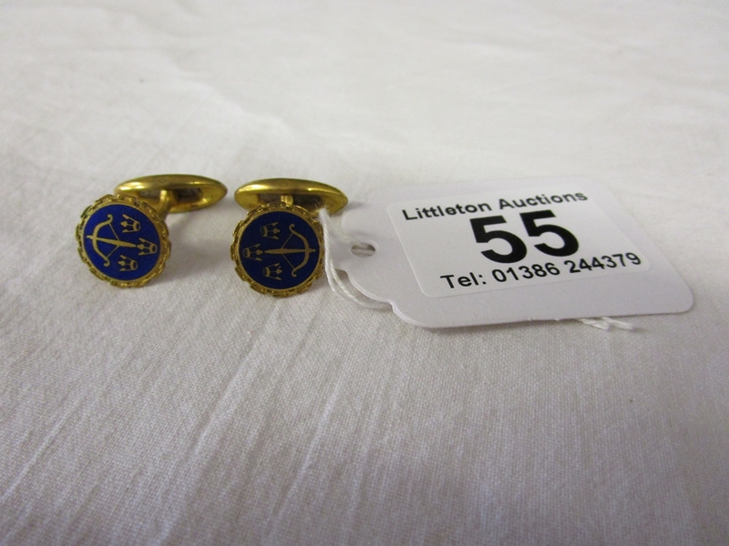 Pair of enamel cufflinks