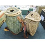 2 vintage wicker fishing creels