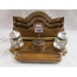 Victorian walnut desk tidy