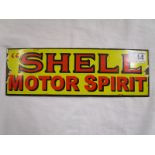 Reproduction enamel Shell Motor Spirit sign - 30cm x 10cm