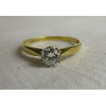 18ct gold diamond solitaire ring