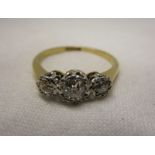 18ct gold & platinum 3 stone diamond ring