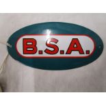 Good quality reproduction BSA enamel sign - L: 14cm