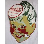 Reproduction enamel Coke boy sign - 40cm x 28cm
