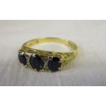 18ct antique diamond & stone set ring