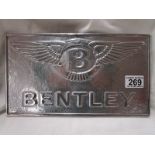 Aluminium Bentley sign - 30cm x 17cm