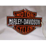 Good quality reproduction Harley Davidson enamel sign - L: 15cm