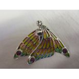 Silver & enamel brooch