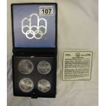 Canadian series VII sterling silver Olympic coin set (2 x $10 & 2 x $5) in box
