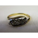18ct gold 5 stone diamond ring