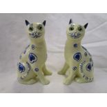 Pair of ceramic cats - H: 15.5cm
