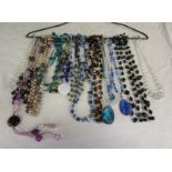 Collection of 15 crystal necklaces