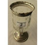 Cut glass vase with silver mounts - Birmingham hallmarks circa 1901 - H: 18cm