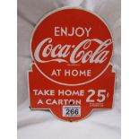 Good quality reproduction Coke enamel sign - 23cm x 18cm