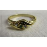 18 gold plated emerald ring with certificate