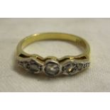 18ct gold 5 stone diamond ring