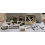 Collection of diecast models etc to include military planes & vans