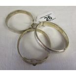 3 silver bangles