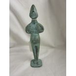 Verdigris lead figure - H: 18cm