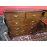 Mahogany antique chest of 2 over 3 drawers - W: 104.5cm D:51.5cm H: 104cm