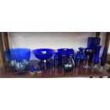 Collection of blue glass to include Caithness