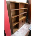 Oak bookshelf - H: 135cm W: 114cm D: 22cm