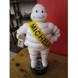 Cast Michelin man on tyre - Approx 37cm tall