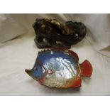 2 ceramic fishes