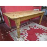 Farmhouse pine dining table - H: 77cm L: 182cm W: 89cm