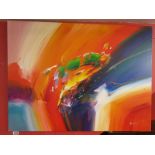 Abstract oil on canvas signed Mandy Wilkinson - 101cm x 76cm