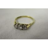 18ct gold 3 stone diamond ring