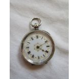 Antique silver fob watch - Working