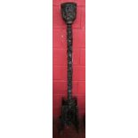 Early Chinese carved torch stand - H: 160cm