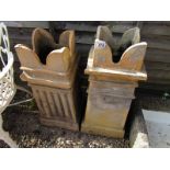 2 Victorian chimney pots