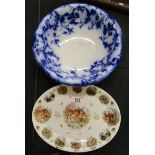 Ridgway Gainsborough large bowl and Wildlife themed meat plate