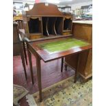 Inlaid ladies writing desk - H: 116cm W: 64.5cm D: 40cm