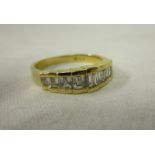 18ct gold 9 stone diamond ring