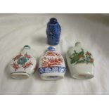 Collection of four Oriental scent bottles
