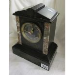 Slate mantle clock with battery movement